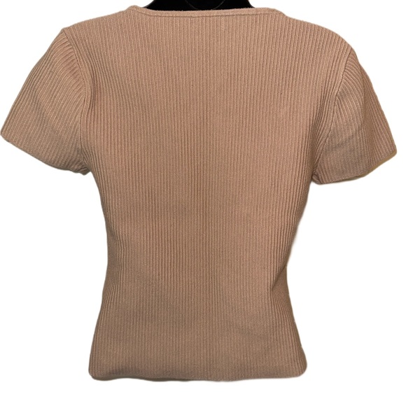 Marled Daisey Ribbed Cropped Sweater Tee - Picture 2 of 3